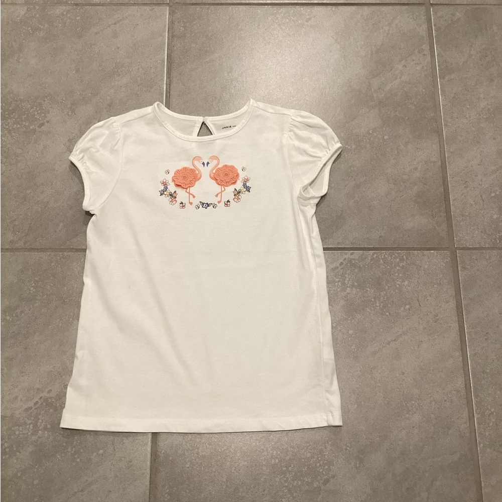 Kids White Flamingo T-Shirt